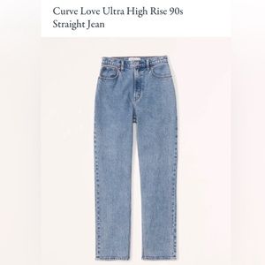 Abercrombie & Fitch 90s Straight Leg Curve Love Ultra High Rise Denim Pants